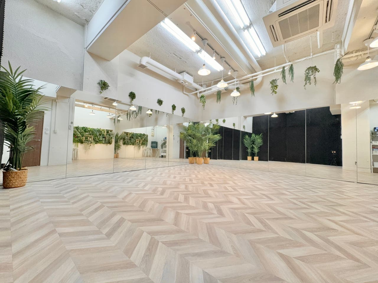 吊り照明と鏡が映える、Studio Green 御徒町Ⅱ